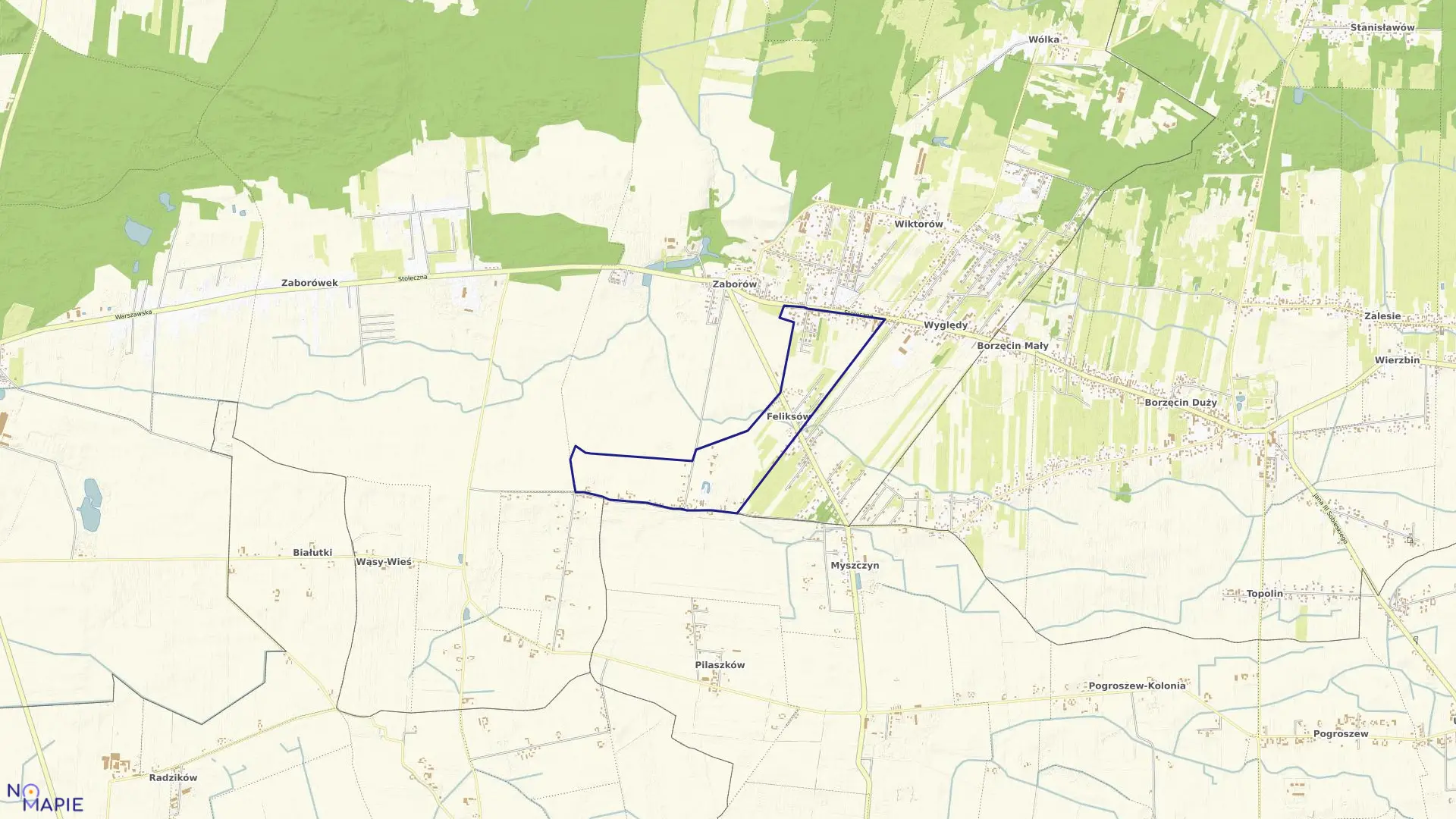 Mapa obrębu FELIKSÓW w gminie Leszno