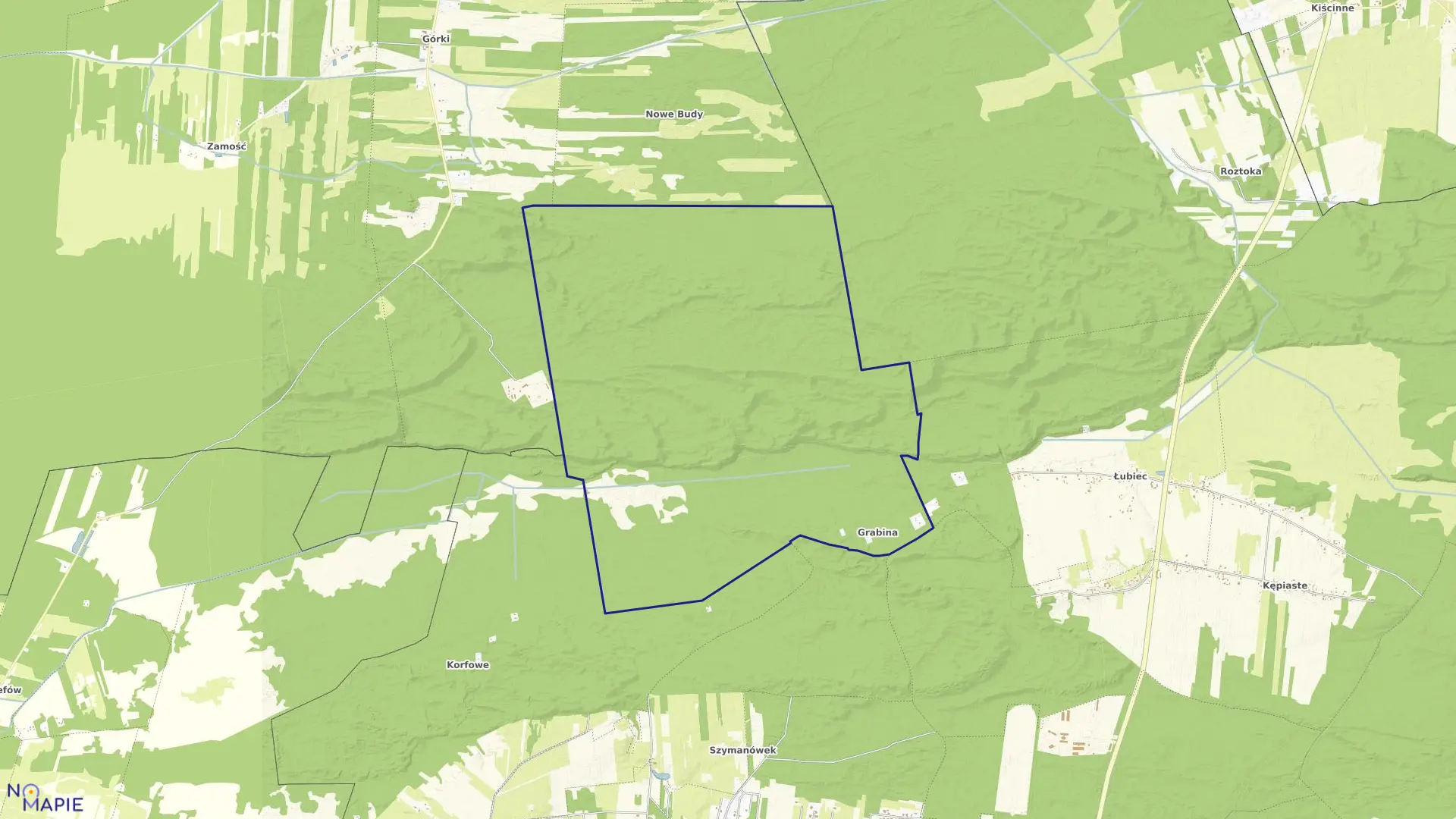 Mapa obrębu GRABINA w gminie Leszno