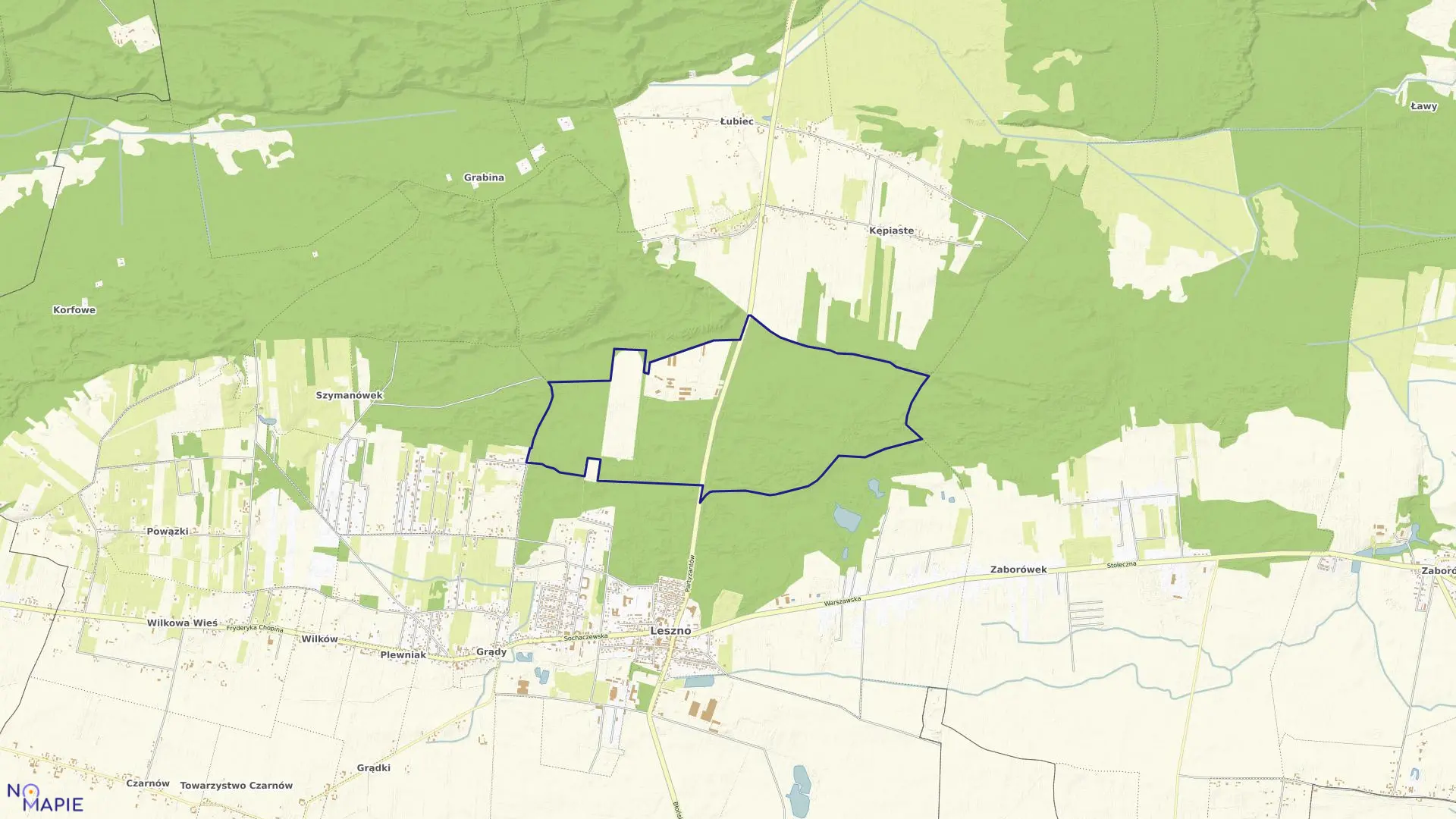 Mapa obrębu JULINEK w gminie Leszno