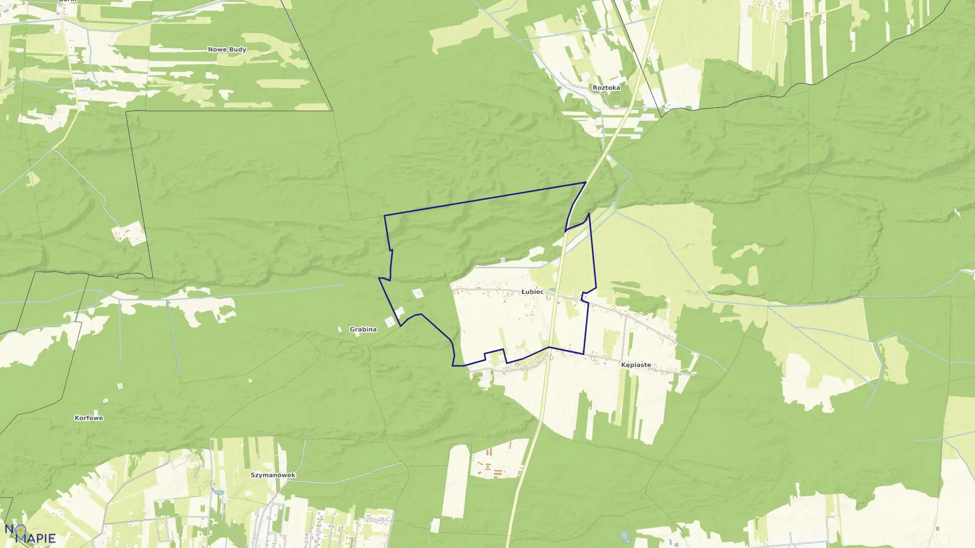 Mapa obrębu ŁUBIEC w gminie Leszno