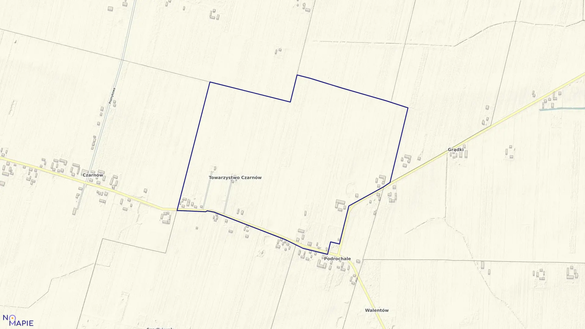 Mapa obrębu TOW.CZARNÓW w gminie Leszno