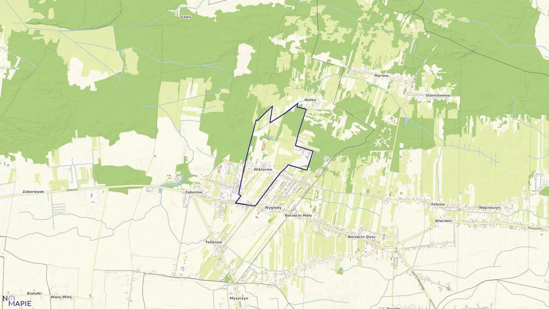 Mapa obrębu WIKTORÓW w gminie Leszno