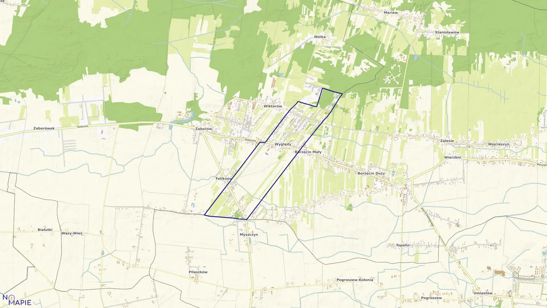 Mapa obrębu WYGLĘDY w gminie Leszno